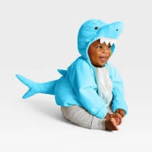 Hyde & Eek baby blue shark costume 6-12m